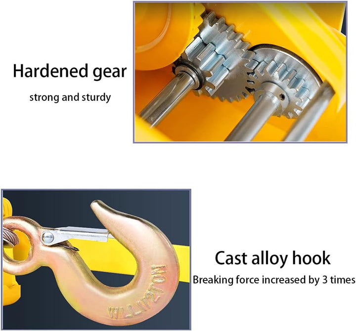 Aprilhp Handseilwinde Klein mit Bremse Hand Seilwinde mit Kabel und Stahlhaken, Tragbar Bootswinde f