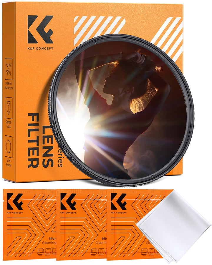 K&F Concept Nano B-Serie Prisma Filter 77mm Buntes Sternenlicht Gebürstet Anamorphe Filter, 77mm