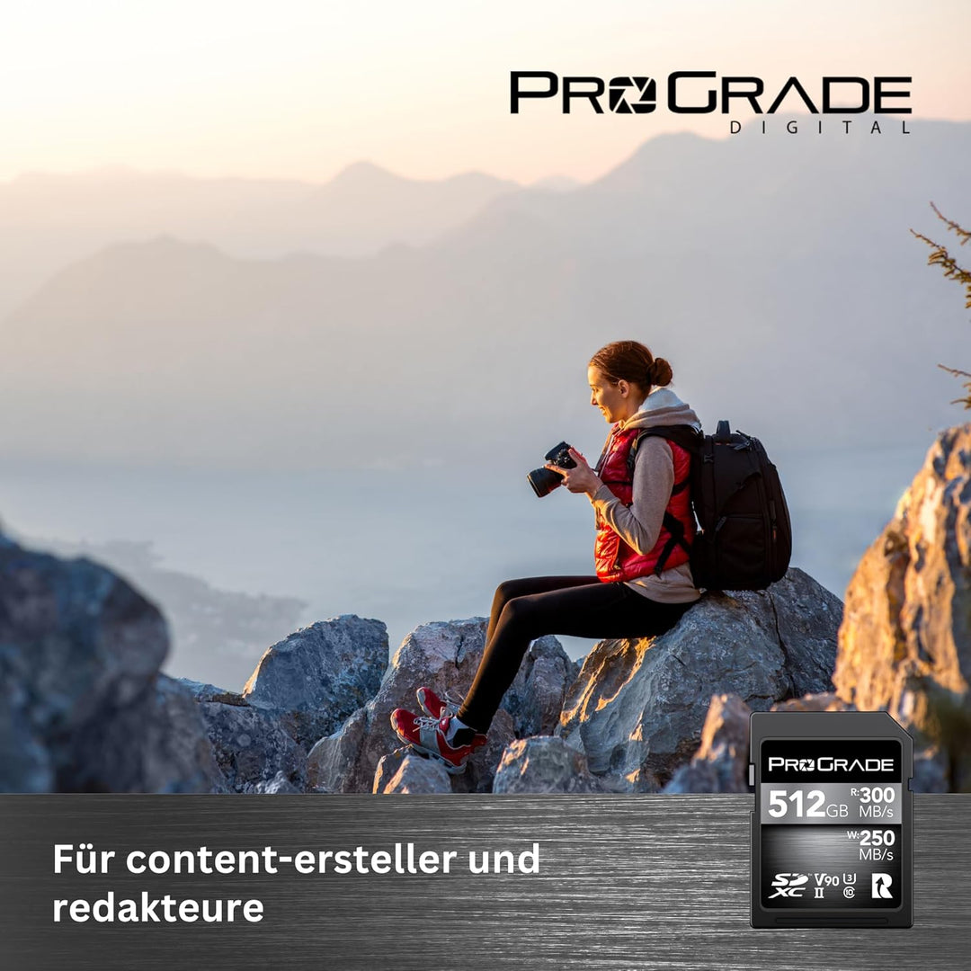 SD UHS-II 512 GB Karte V90 - Bis zu 250MB/s Schreibgeschwindigkeit und 300MB/s Lesegeschwindigkeit |