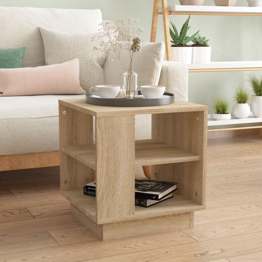 vidaXL Couchtisch mit 2 Ablagen Beistelltisch Wohnzimmertisch Kaffeetisch Sofatisch Teetisch Tisch W
