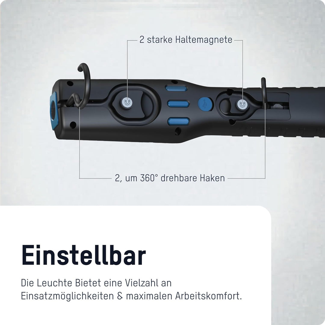 ANSMANN LED Werkstattlampe IL300R mit 325 Lumen - Arbeitsleuchte kabellos, flexibel & magnetisch - W