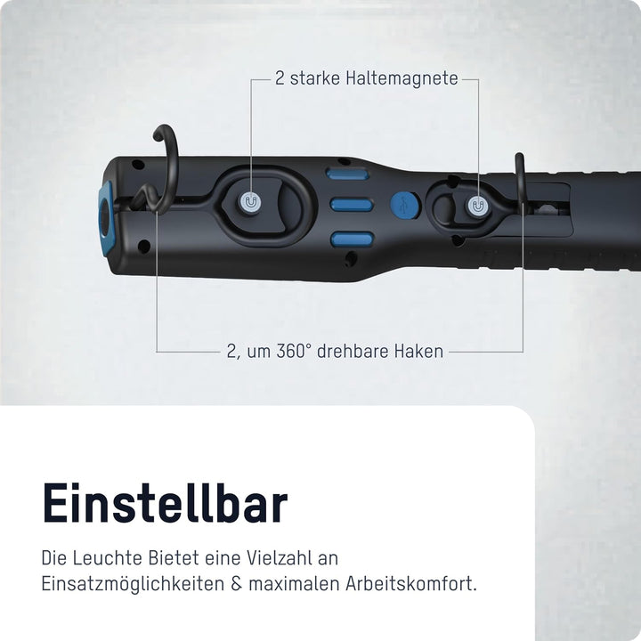 ANSMANN LED Werkstattlampe IL300R mit 325 Lumen - Arbeitsleuchte kabellos, flexibel & magnetisch - W