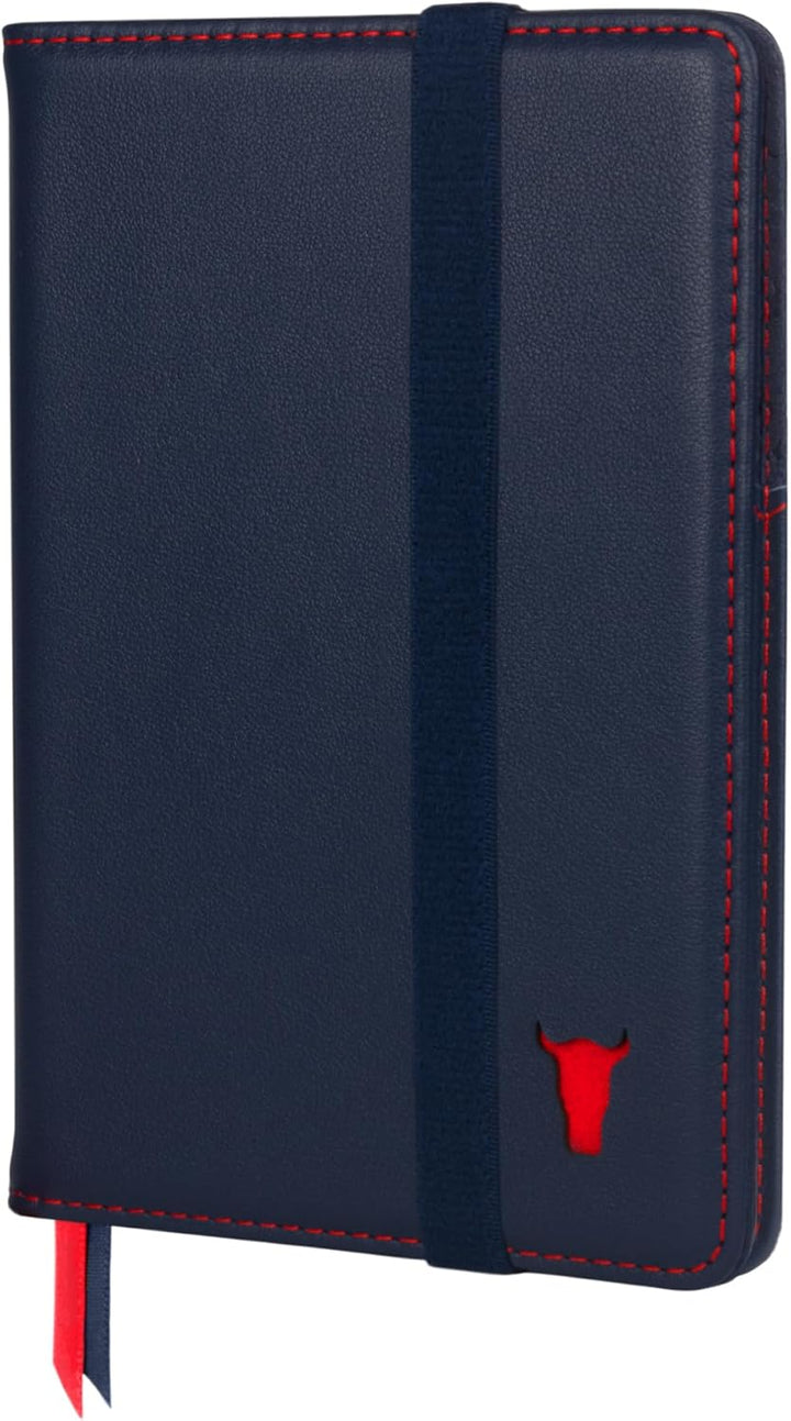 TORRO Reisepass Schutzhülle - Reisepasshülle aus echtem Leder mit elastischem Verschlussband, Marine