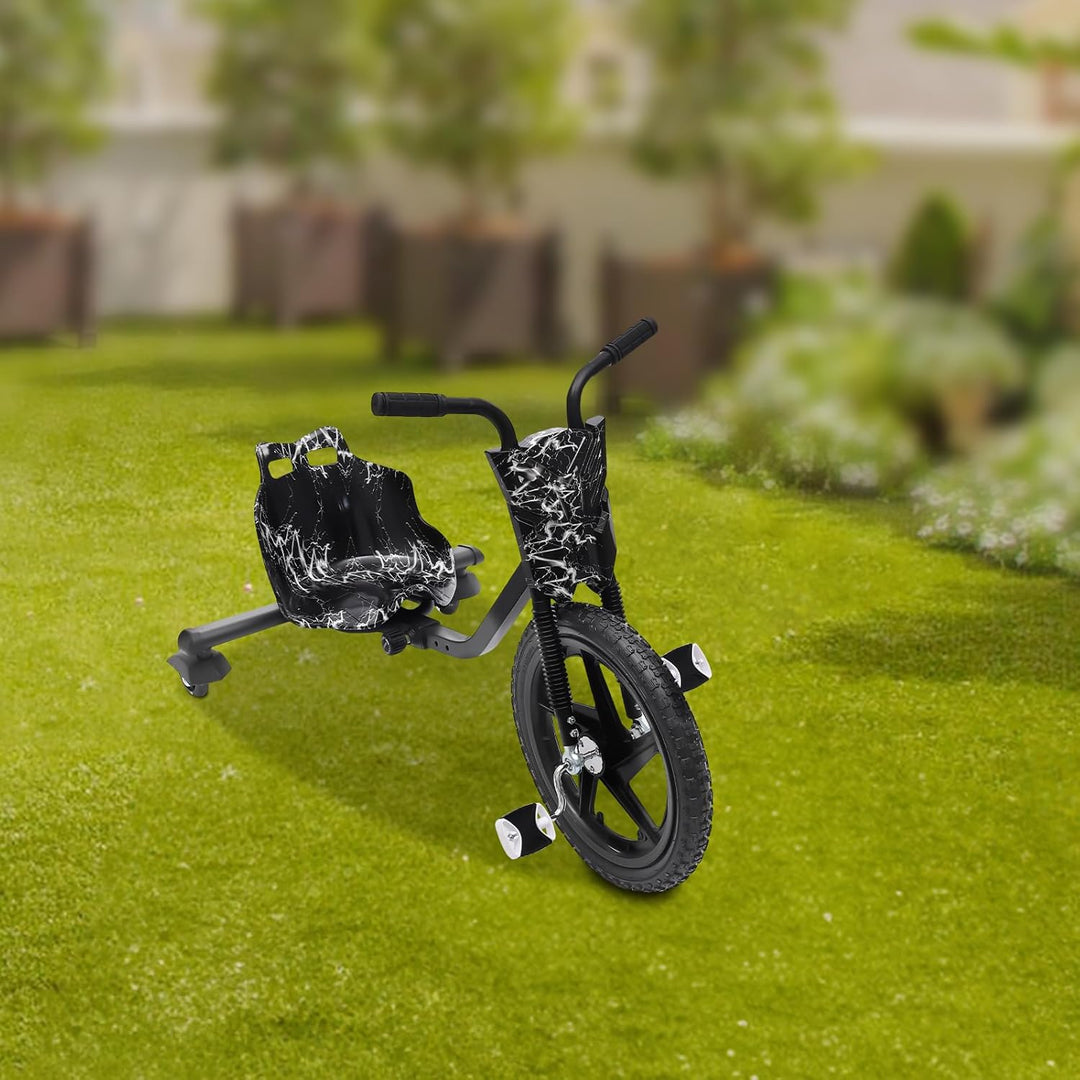Drift Dreirad, 360° Drift Cart Kinder Scooter Tretauto Rutscher Kinderfahrzeug mit Pedale Verstellba