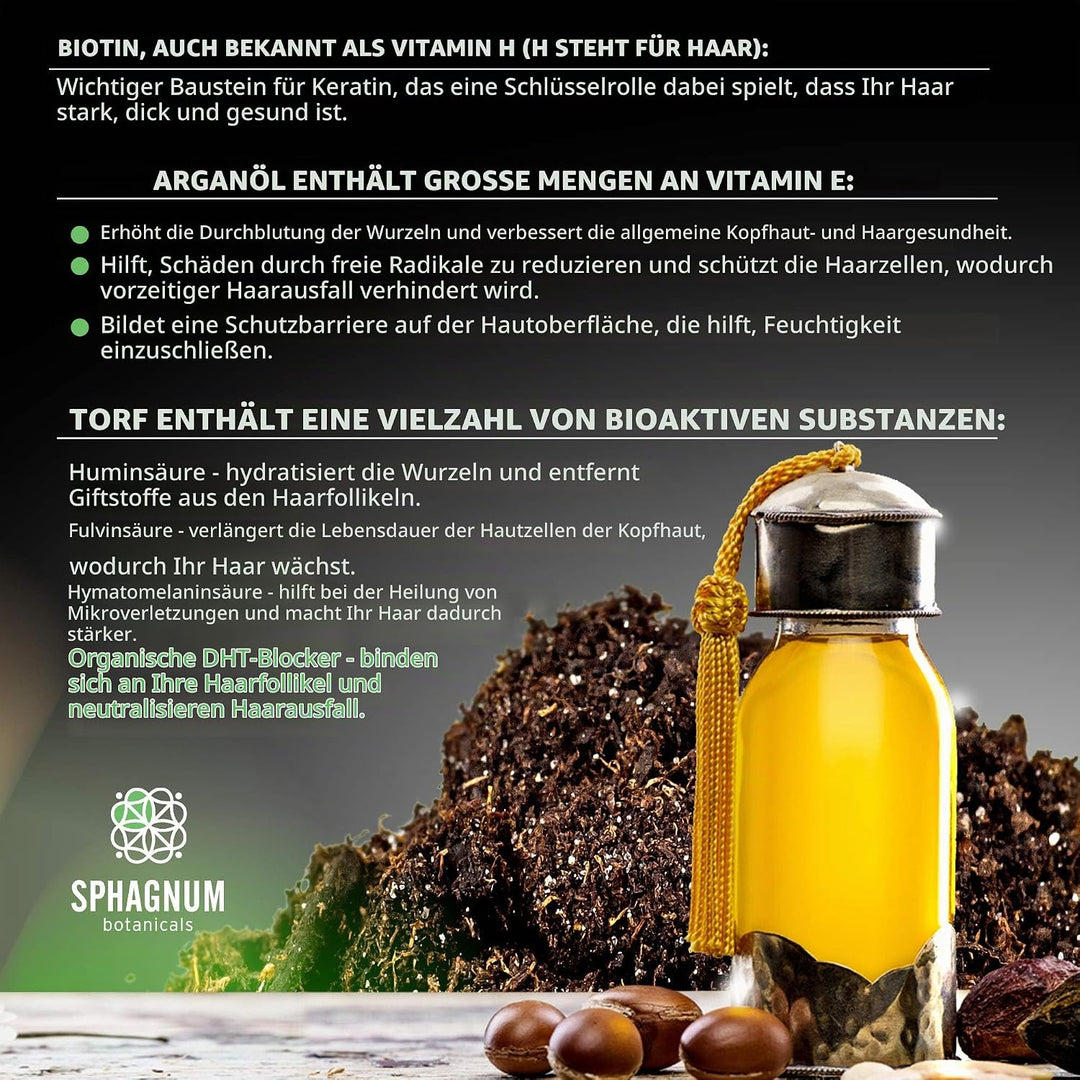 Haarwachstum Shampoo für Männer mit Biotin und Argan Öl – 100% frei von Silikon, Sulfaten, Parabenen