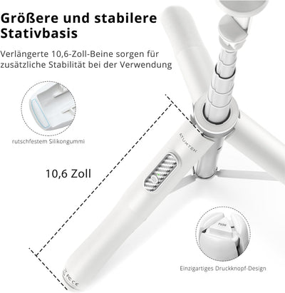 ATUMTEK Selfie-Stick mit 51 Zoll (51 Zoll), Selfie-Stick mit widerstandsfähigem Aluminium und rutsch