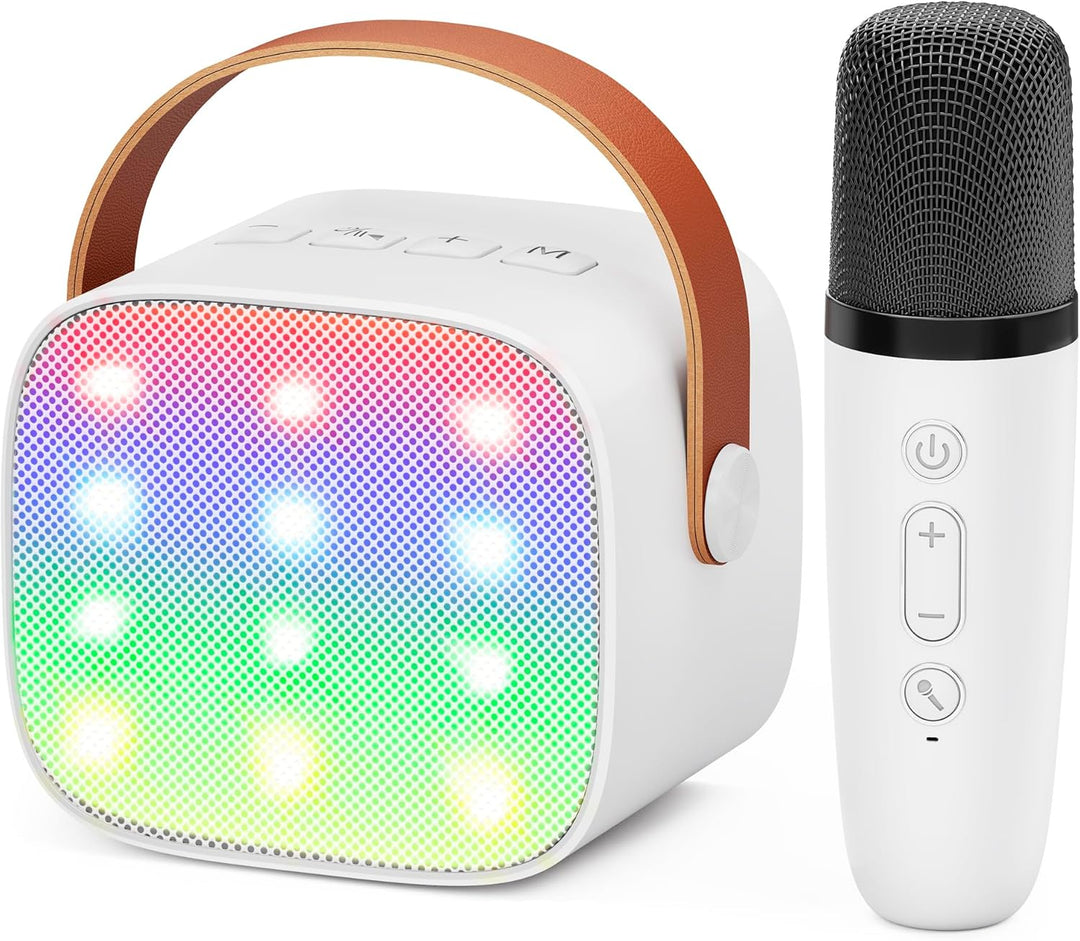 Ankuka Karaoke Maschine mit 1 Drahtlosen Mikrofonen für Kinder, Tragbares Bluetooth KTV Anlage, Laut