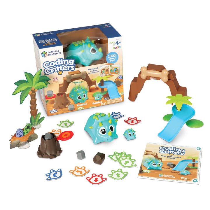 Learning Resources Coding Critters: Rumble & Bumble, Ab 4 Jahren, Programmierbare Dinos, Fördert Min