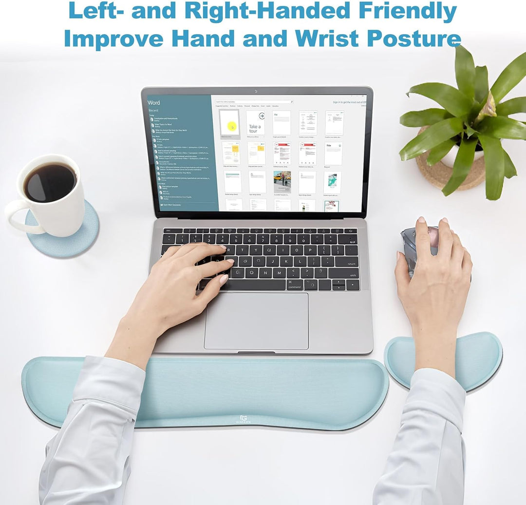 Gimars Vergrössertes Gel-Memory-Schaumstoff-Set, Tastatur-Handgelenkauflage, Maus-Handgelenkpolster,