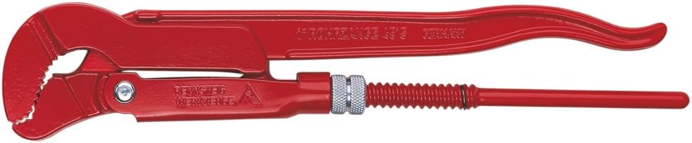 Rennsteig Eckrohrzange (Wasserpumpenzange, Rohrzange), 420 mm, 1 1/2" – CV-Stahl vergütet, Verzahnun