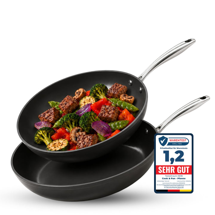 Cook & Pan - Signature Pfannenset 2-teilig-Induktionsgeeignet-PFAS frei Keramik-Beschichtung -Antiha