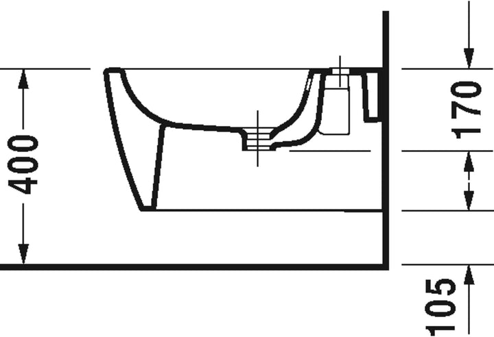 Duravit ME by Starck Wandbidet Bidet weiss 2288150000, Weiss