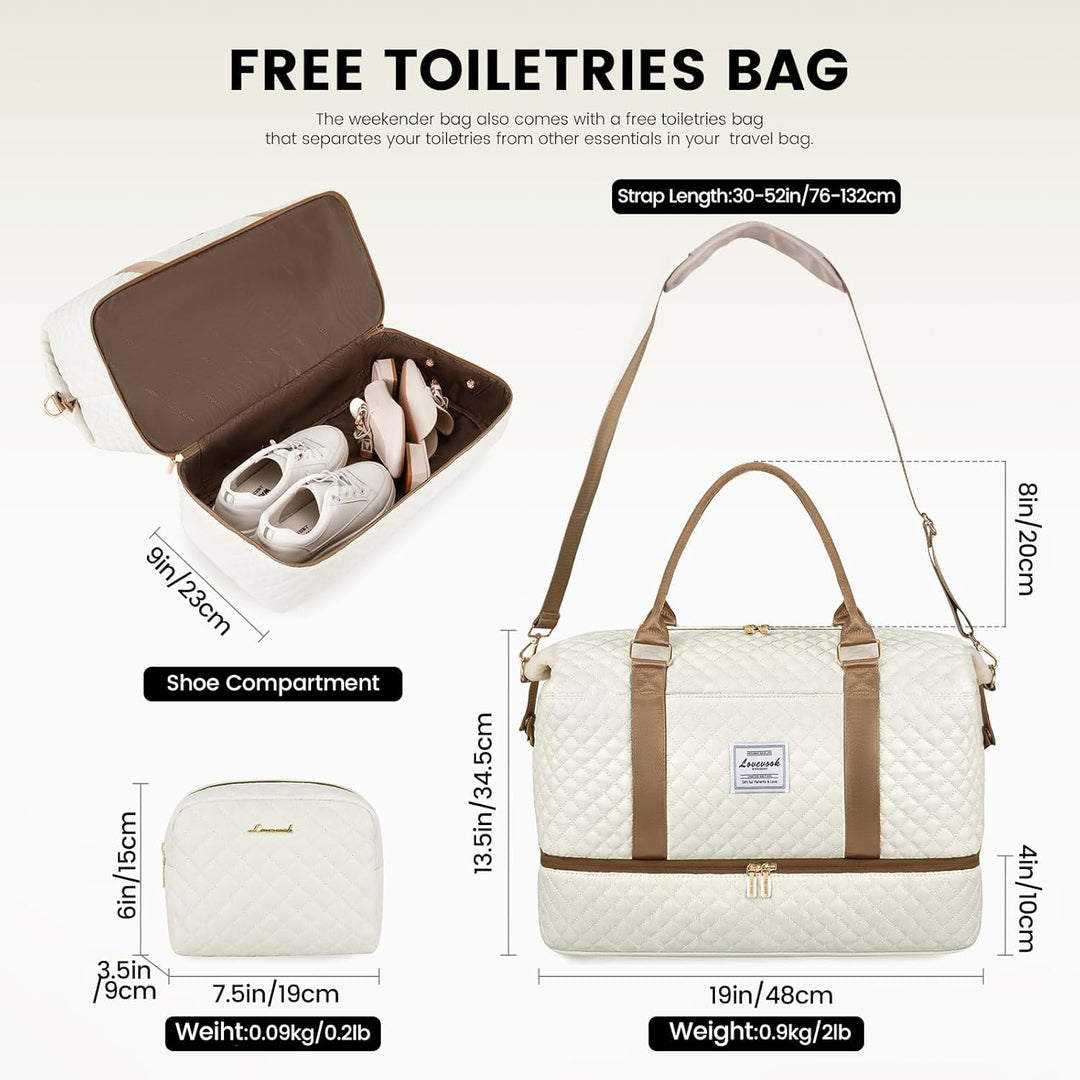LOVEVOOK Reisetasche Damen Sporttasche Gross mit Schuhfach & Nassfach Weekender Travel Duffle Bag mi