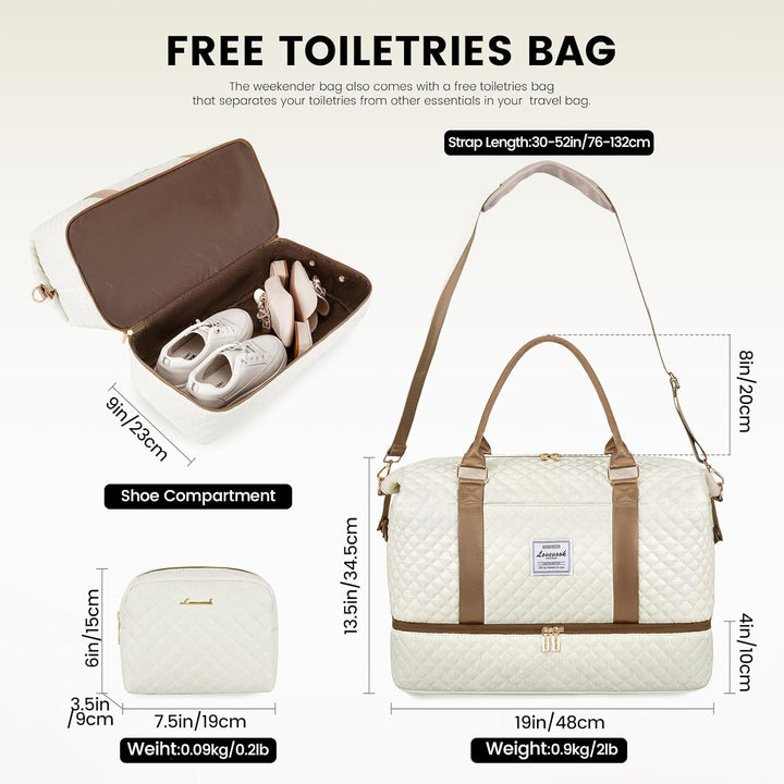 LOVEVOOK Reisetasche Damen Sporttasche Gross mit Schuhfach & Nassfach Weekender Travel Duffle Bag mi