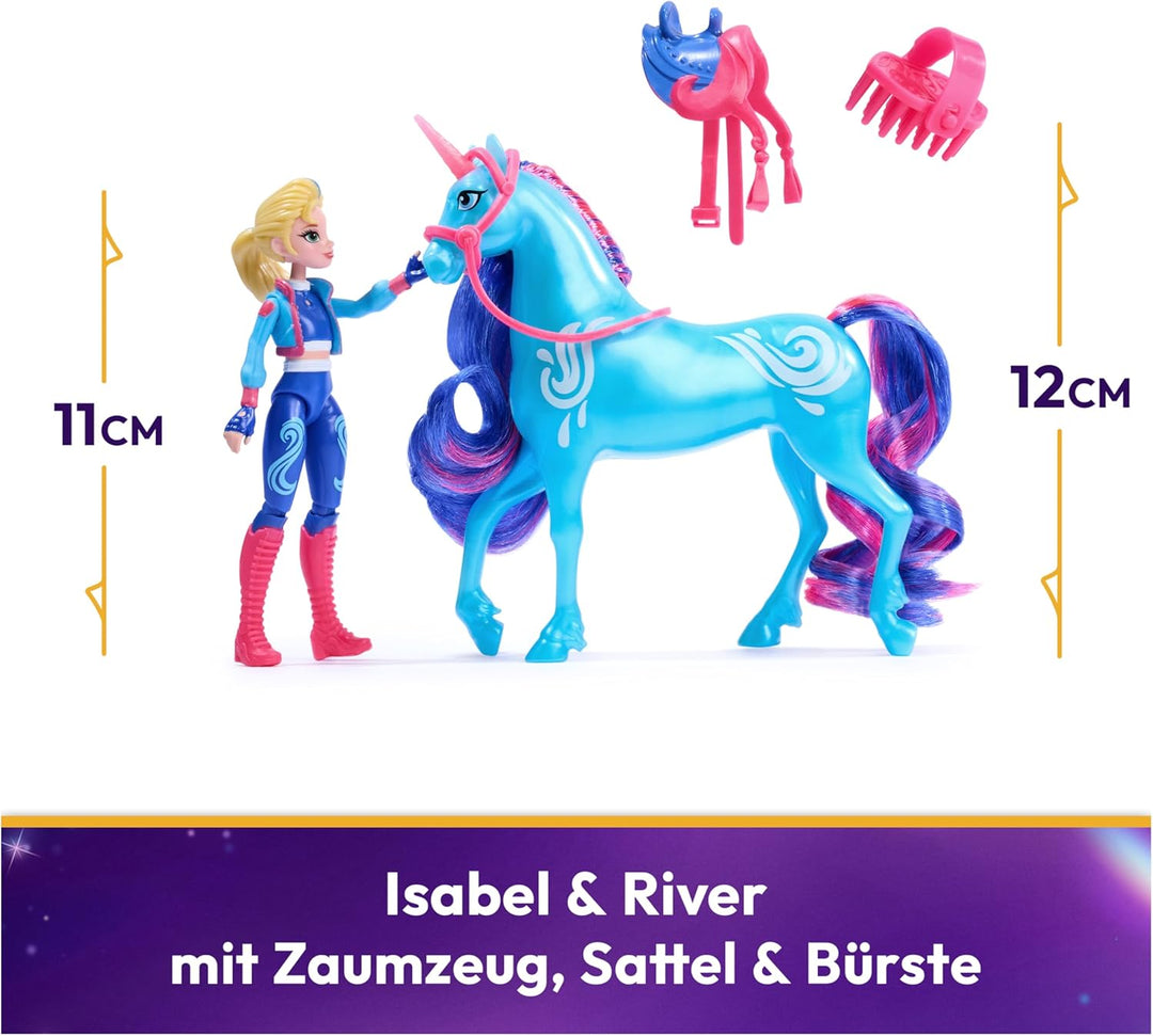 Unicorn Academy Isabel und Einhorn River Set - ca. 12 cm grosse Originalfiguren zur beliebten Netfli