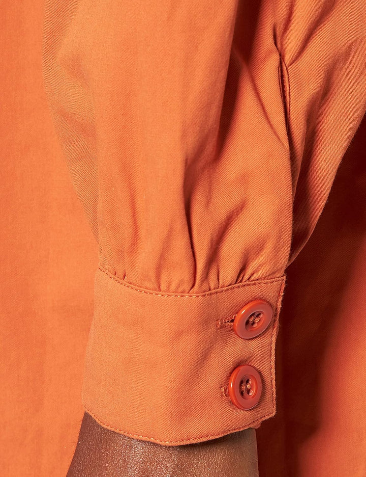 NA-KD Damen Oversized Belted Shirt Hemd 38 Orange, 38 Orange