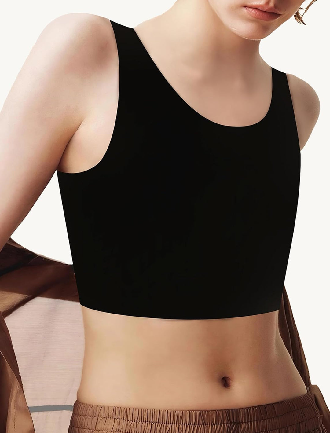 XUJI Binder Trans FTM Brust Binder Transgender Nahtloser Kompression BH L Schwarz, L Schwarz