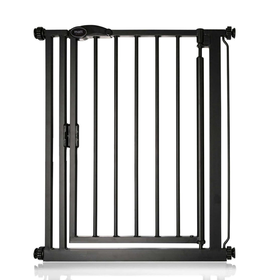 Safetots Druckmontage Selbstschliessendes Treppengitter, Schmal, 68.5cm - 75cm, Mattschwarz, Automat