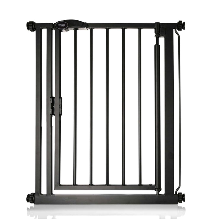 Safetots Druckmontage Selbstschliessendes Treppengitter, Schmal, 68.5cm - 75cm, Mattschwarz, Automat