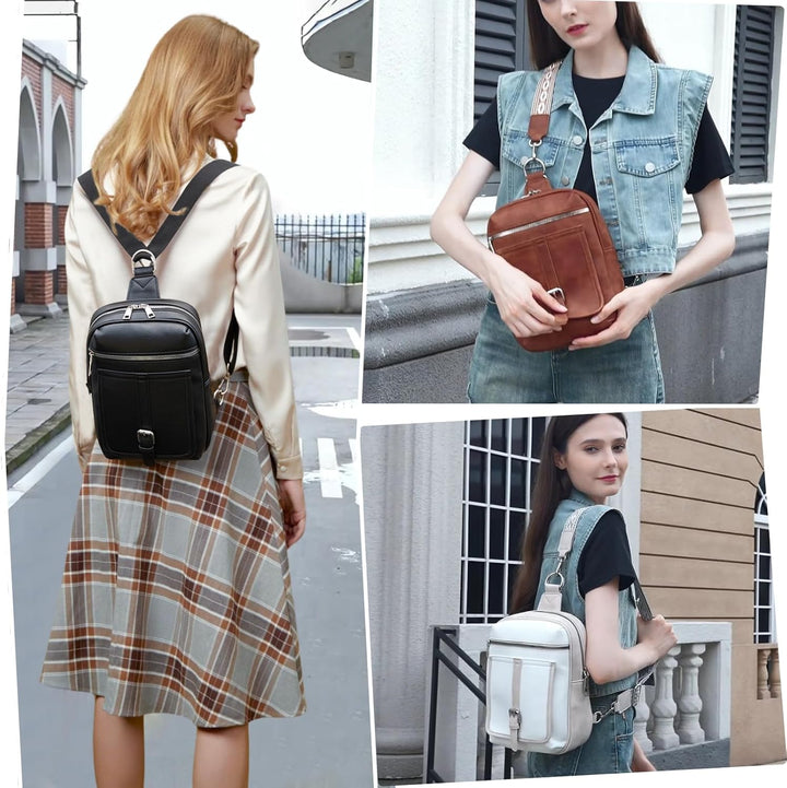 Travistar Brusttasche Sling Bag Damen Herren 2 in 1 Rucksack Damen Wickeltasche mit 2 Abnehmbare Sch