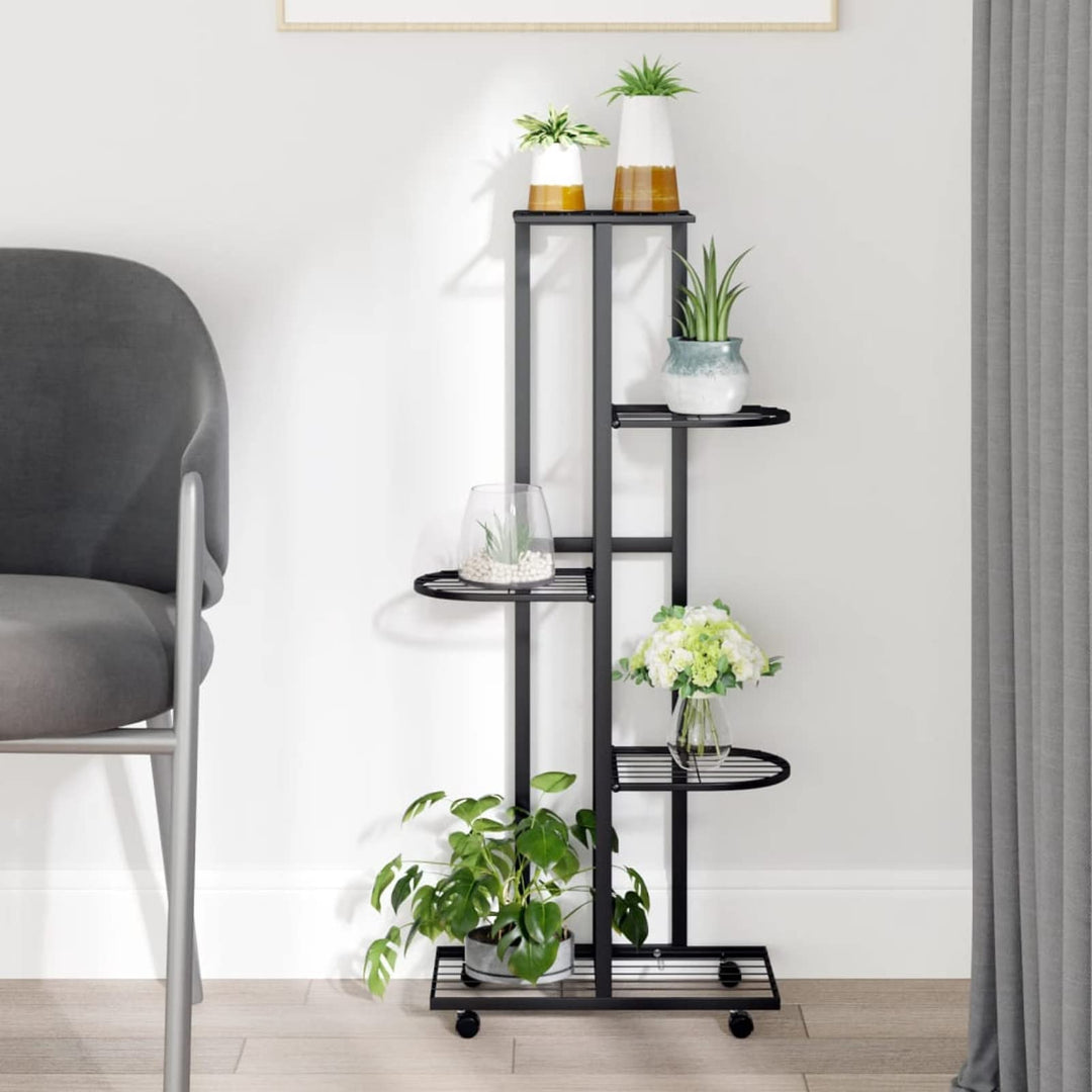 Homgoday Blumenständer 5-Etagen mit Rollen Blumenregal Pflanzenständer Pflanzenregal Blumenbank Blum