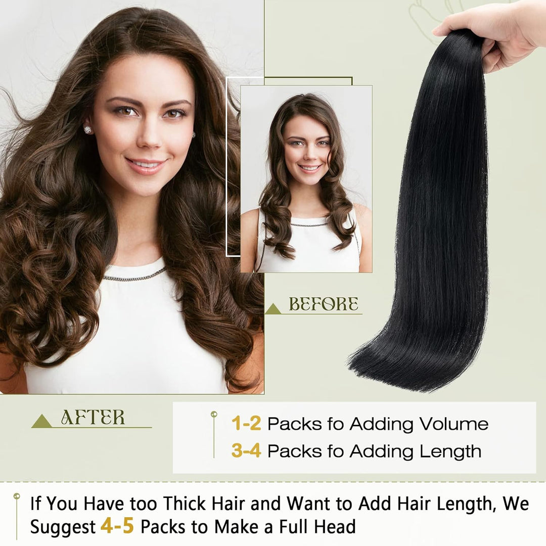 Benehair Tape in Extensions Echthaar, Invisible Tape Extensions Echt Haar, 20Pcs 20g Haarverlängerun