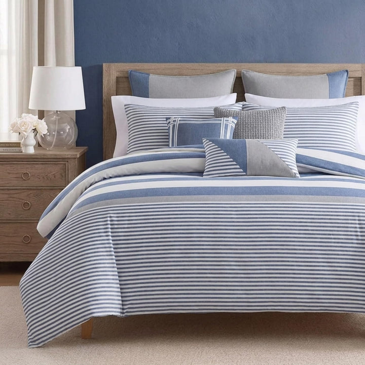 Nautica Home | Fairwater Collection | 100% Cotton Mediterranean Inspired Design Herringbone Weave Du