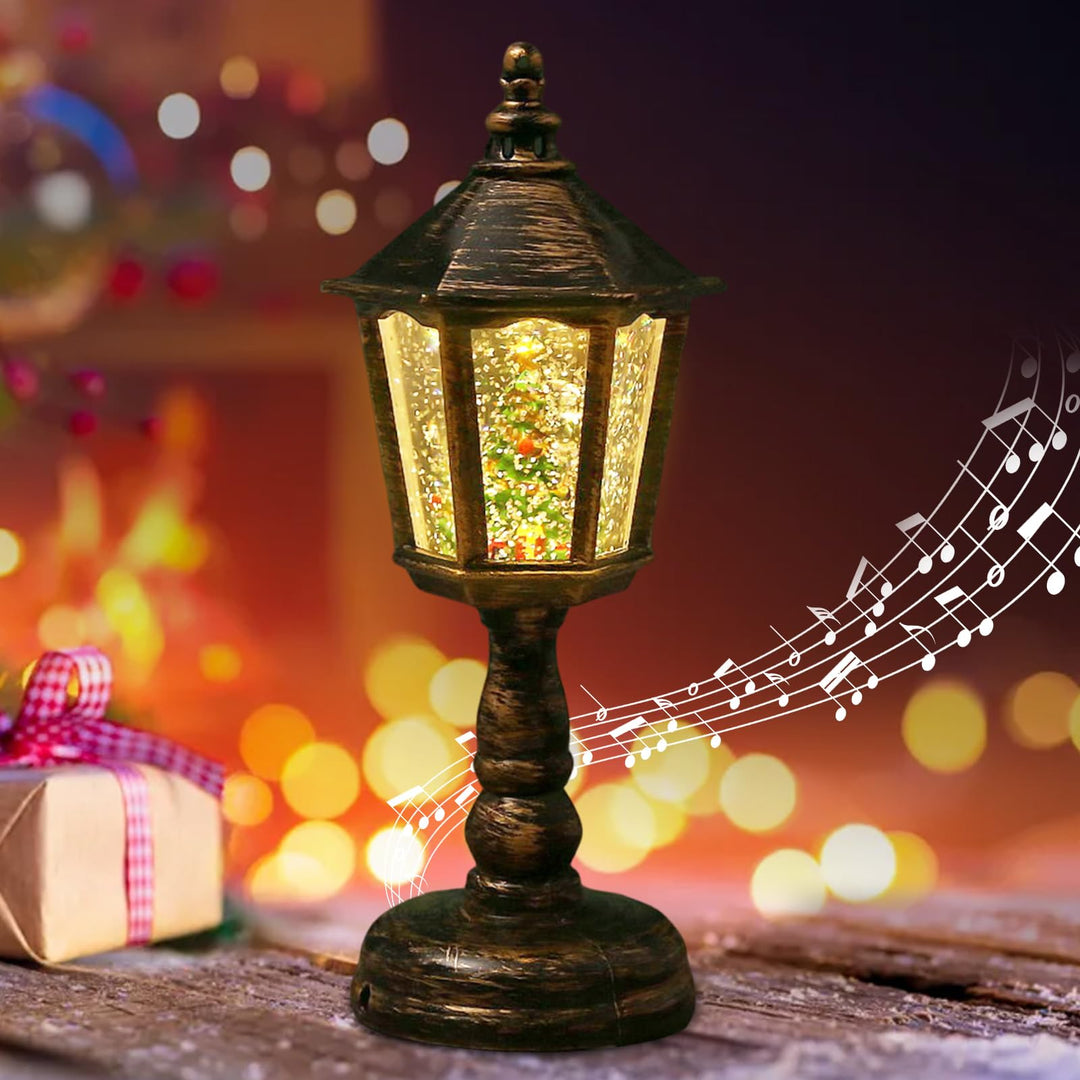 Weihnachtsdeko Laterne, Weihnachts Schneekugel Laterne mit Musik, Weihnachten Deko, Weihnachtslatern
