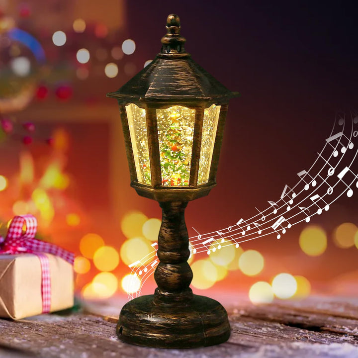 Weihnachtsdeko Laterne, Weihnachts Schneekugel Laterne mit Musik, Weihnachten Deko, Weihnachtslatern