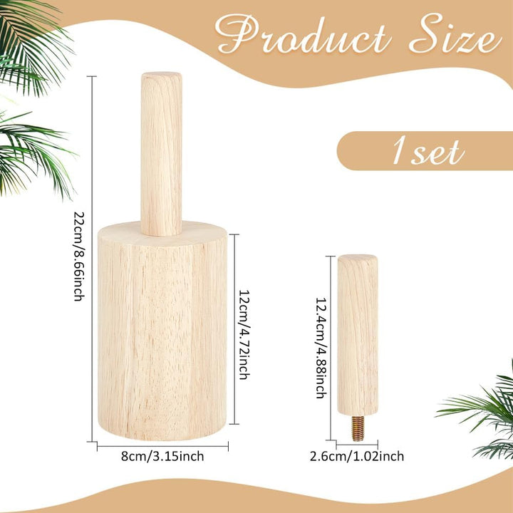 BENECREAT 12x8cm Tassen-Keramikformen, Holz-Töpferwerkzeuge Mit Griff, Töpferformen-Set Für Tonkeram