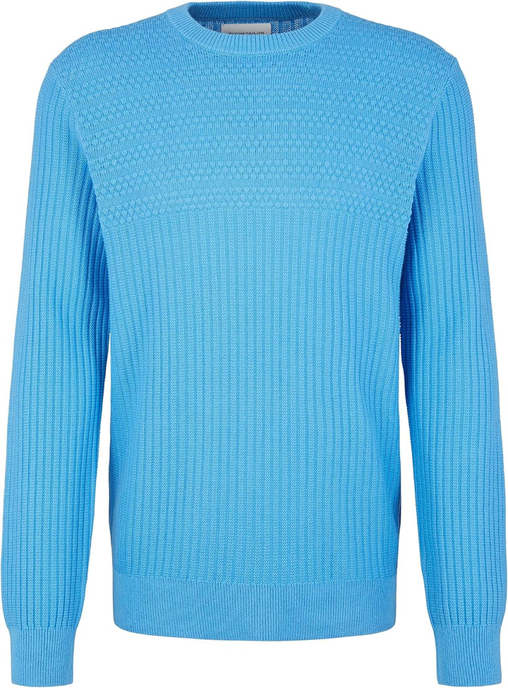 TOM TAILOR Herren Strickpullover S 18395 - Rainy Sky Blue, S 18395 - Rainy Sky Blue