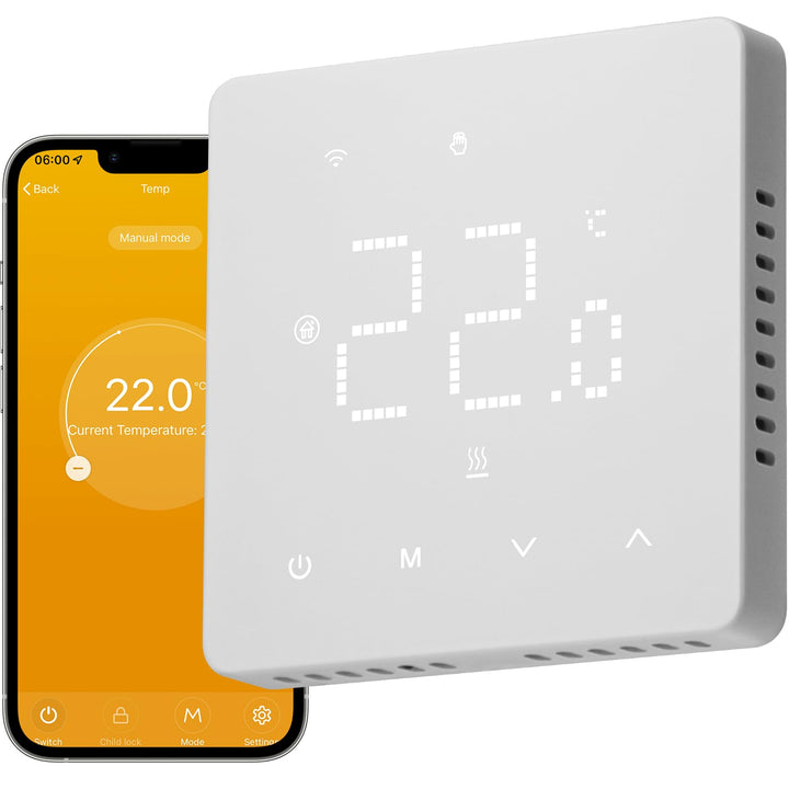 Beok Thermostat Heizung Digital Für Gaskessel, Thermostat Fussbodenheizung Smart WiFi Raumthermostat