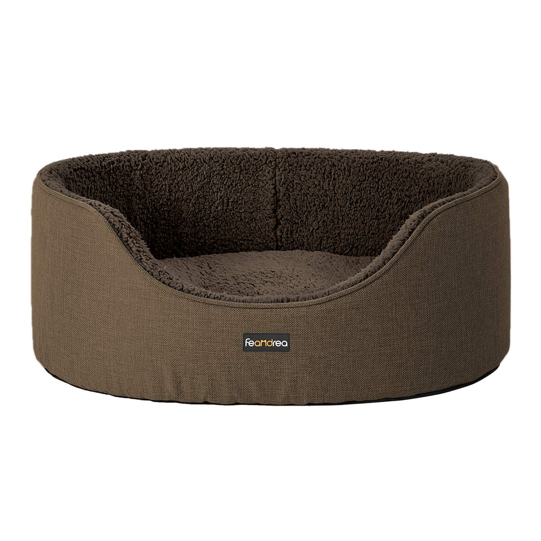 Feandrea Hundebett, Hundekorb, Wendekissen, 83 x 63 x 27 cm, braun PGW032K01 Braun L 83 x B 63 x H 2