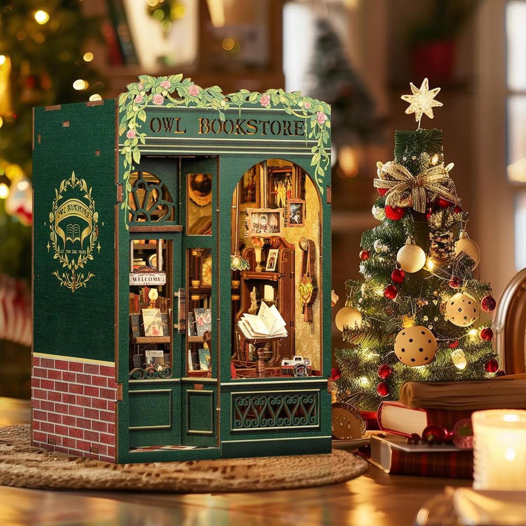CUTEBEE Book Nook Kit - DIY Miniature House,Puppenhaus Miniatur Haus Selber Baue Bausatz mit Staubsc