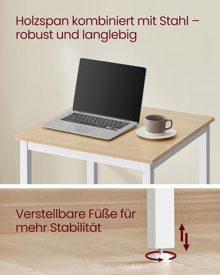 VASAGLE Bartisch, Stehtisch, Küchentisch, hoch, mit Stahlgestell, 60 x 60 x 92 cm, einfache Montage,