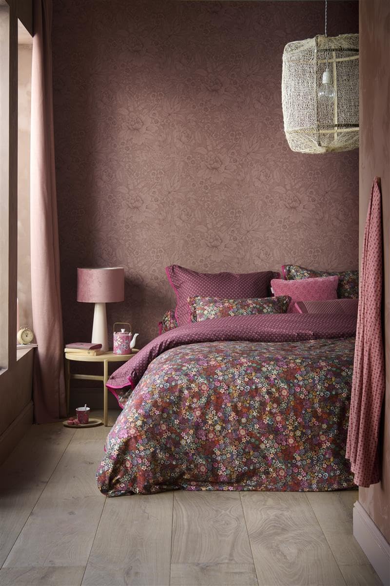 PiP Studio Perkalbettwäsche Tutti i Fiori | Dark Red - 135 x 200 1 Bettbezug 135 x 200 cm + 1 Kissen
