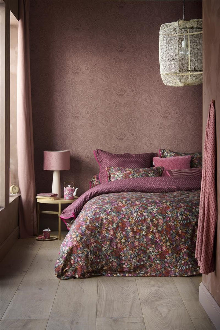 PiP Studio Perkalbettwäsche Tutti i Fiori | Dark Red - 135 x 200 1 Bettbezug 135 x 200 cm + 1 Kissen