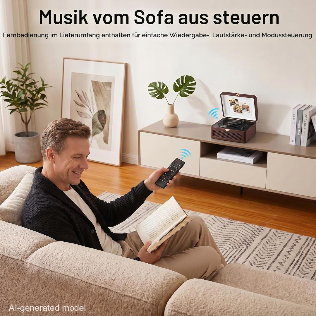 Gueray Tragbarer Bluetooth CD-Player mit Lautsprechern 3600mAh Wiederaufladbarer Vintage CD Spieler