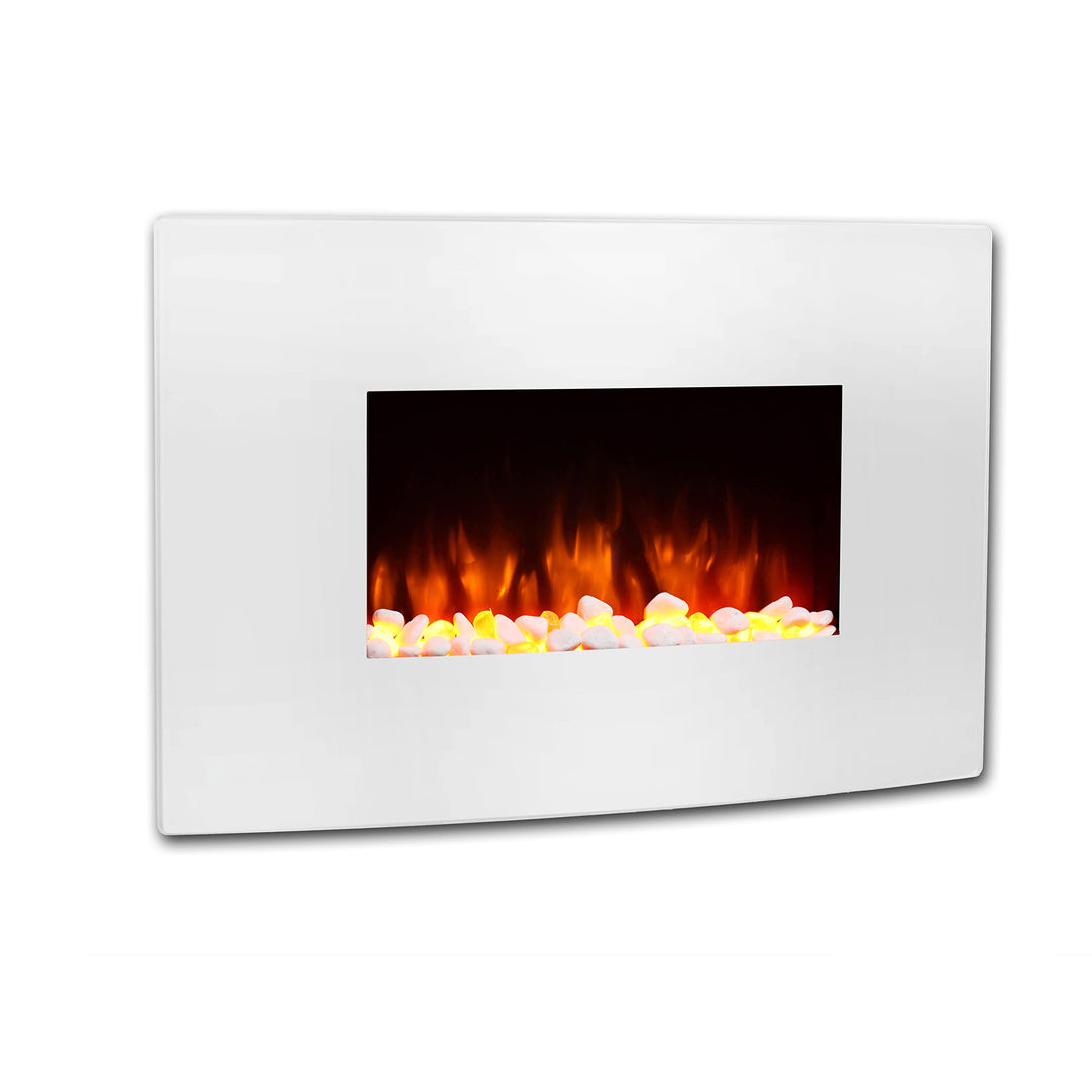 RICHEN Enjo Elektrokamin - Elektrischer Wandkamin mit Heizung 1000/2000 W, realistischer 3D-Flammene