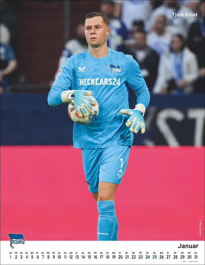 Hertha BSC Posterkalender 2026: Fotokalender mit den Spielern des Hertha BSC. Praktischer Jahres-Wan