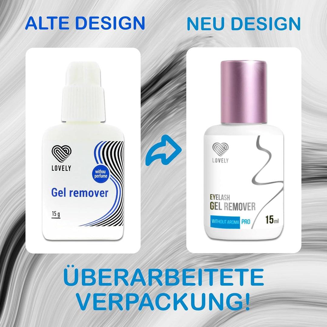 LOVELY Gel Remover für Wimpernverlängerung 15ml Geruchlos | schnelle entfernung von Lash Extensions