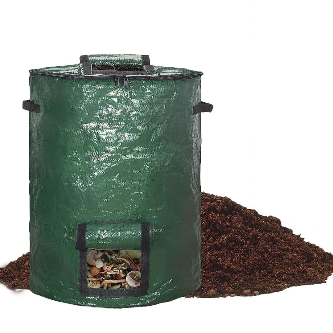 Grosser Kompostbeutel, 300 l, Gartenkomposteimer für Hof-Mülltonnen (grün, 1 Stück) Grün 80 gallon,