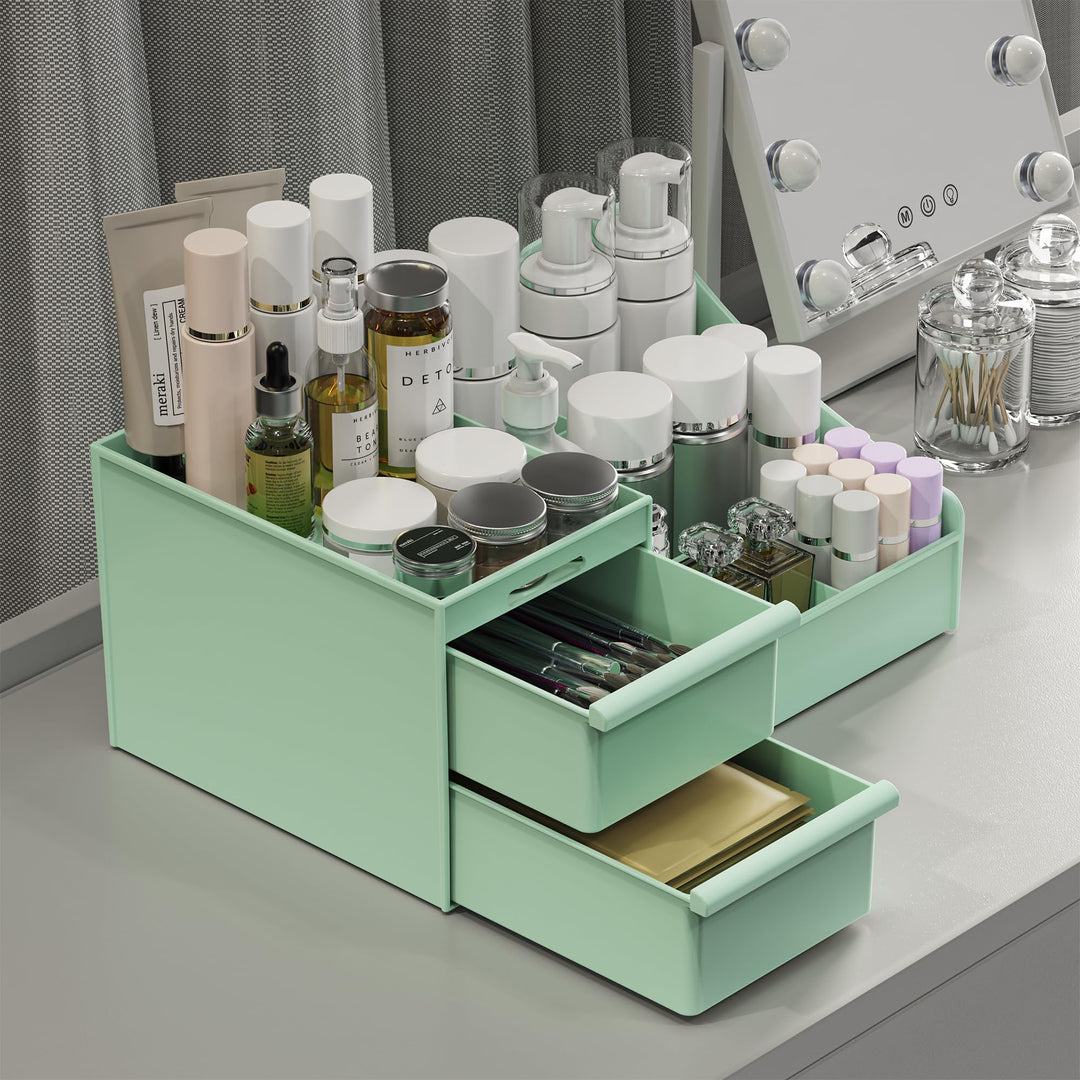 Make Up Kosmetik Organizer mit Schubladen, Makeup Organizer Aufbewahrung Kosmetikbox für Waschtische