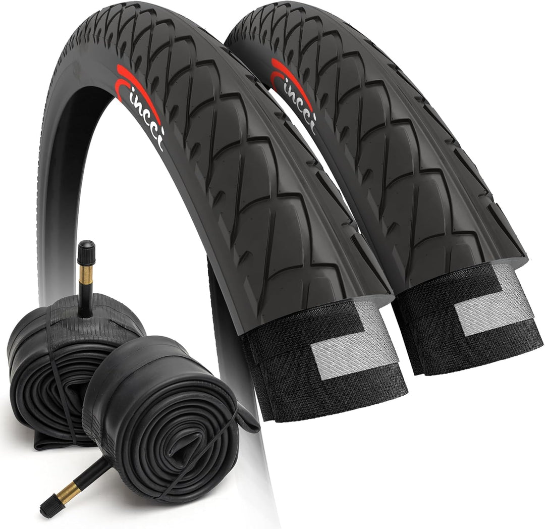 Fincci Fahrradreifen 26 x 2,125 Zoll 54-559 Fahrradmantel Faltbar Slick Reifen mit Autoventil Schlau