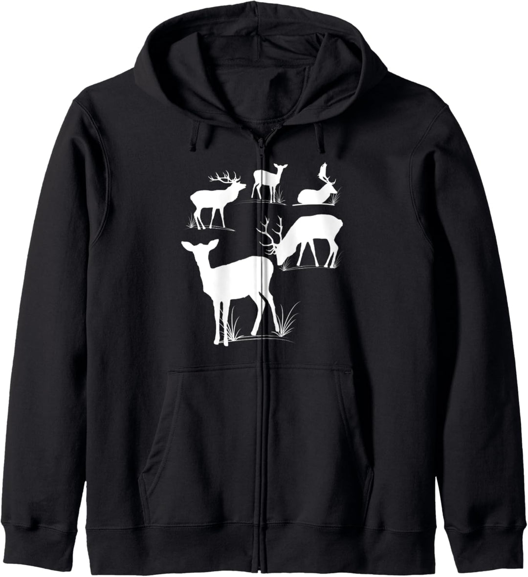 wilde Hirsche und Rehe, Rotwild, Hirsch, Tiere, Rehbock Reh Kapuzenjacke