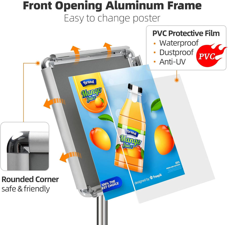 VAIIGO A3 Infoständer Höhenverstellbar Aluminium DIN A3 Plakatständer Informationsständer Präsentati