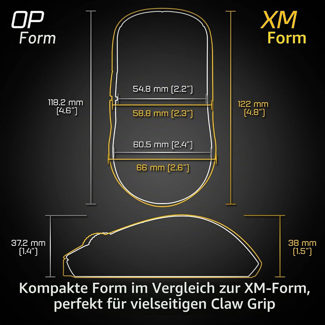 ENDGAME GEAR OP1we Wireless Gaming-Maus, CompX CX52850 Mikrocontroller, Pixart PAW3370 Optischer Sen