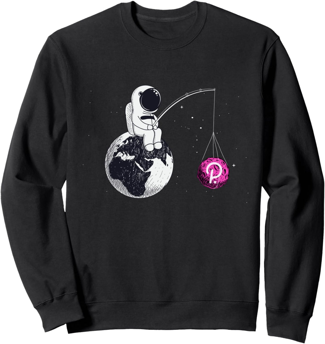 Cryptocurrency Talk - Polkadot To The Moon Space Man Merch Sweatshirt