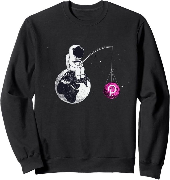 Cryptocurrency Talk - Polkadot To The Moon Space Man Merch Sweatshirt