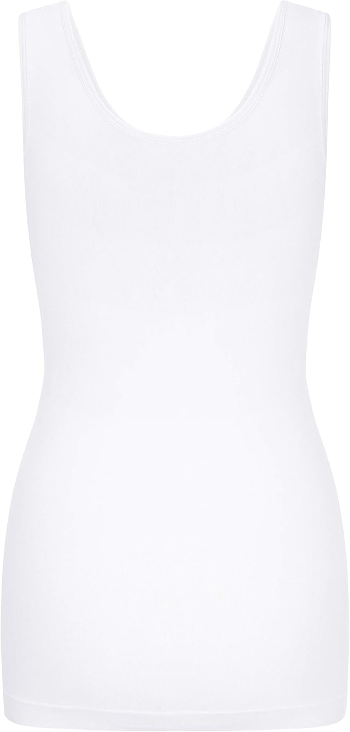 UnsichtBra 3er Pack Shape Damen Unterhemden Longshirt | Basic Wohlfühl Mikrofaser Damen Top ohne Büg
